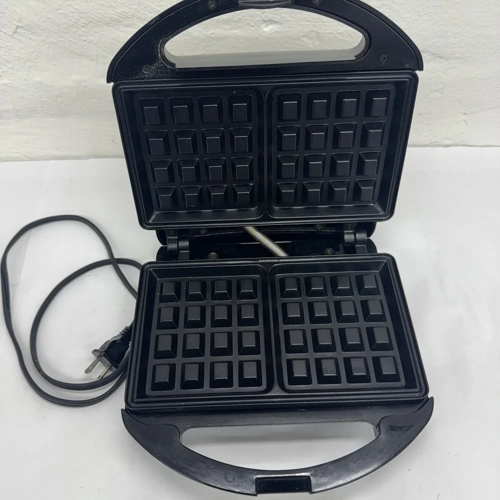 KRUPS 653 BELGIAN WAFFLE MAKER 2 SLICE CHROME NONSTICK STAINLESS STEEL - Tested!